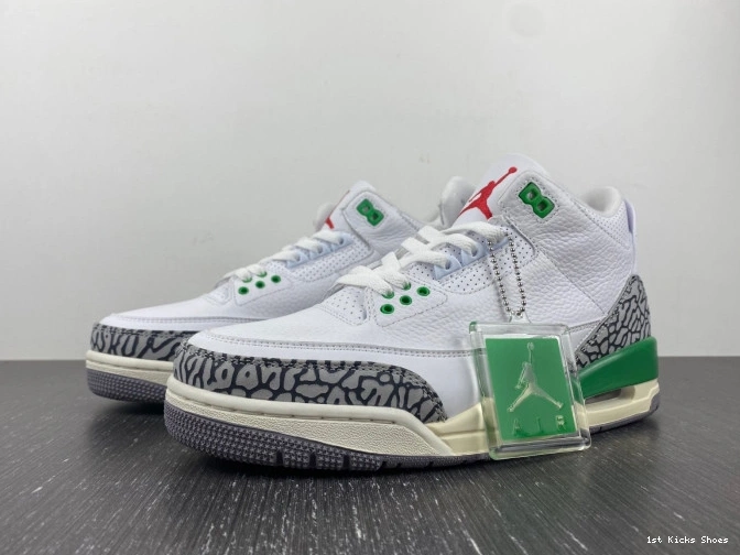 1st Kicks Shoes Jordan (W) Retro 3 CK9246-136 Lucky Green 0822